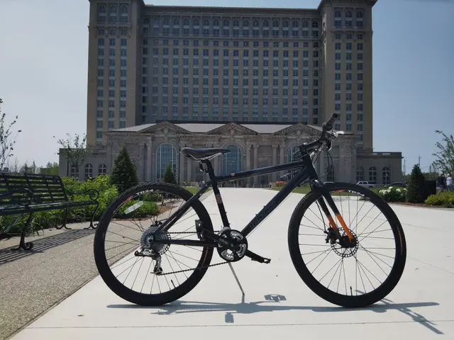 Black bicycle in side profile
