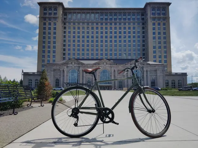 Dark bicycle with a front basket